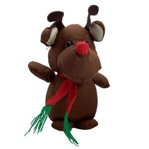 Reindeer Christmas Winter Plush Stuffed Animal Toy Nylon 7" Parachute Brown